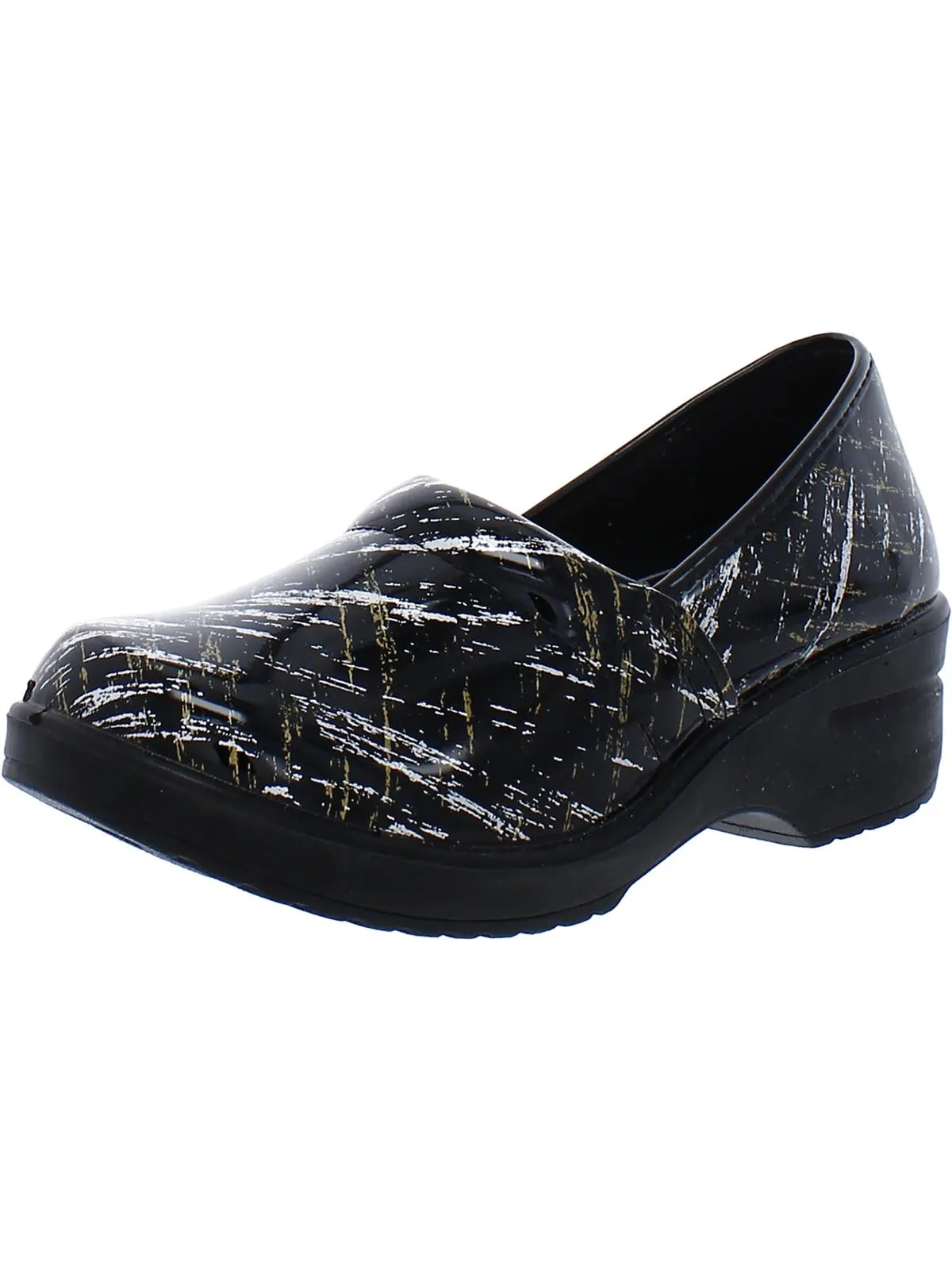 Laurie Womens Faux Leather Slip On Clogs