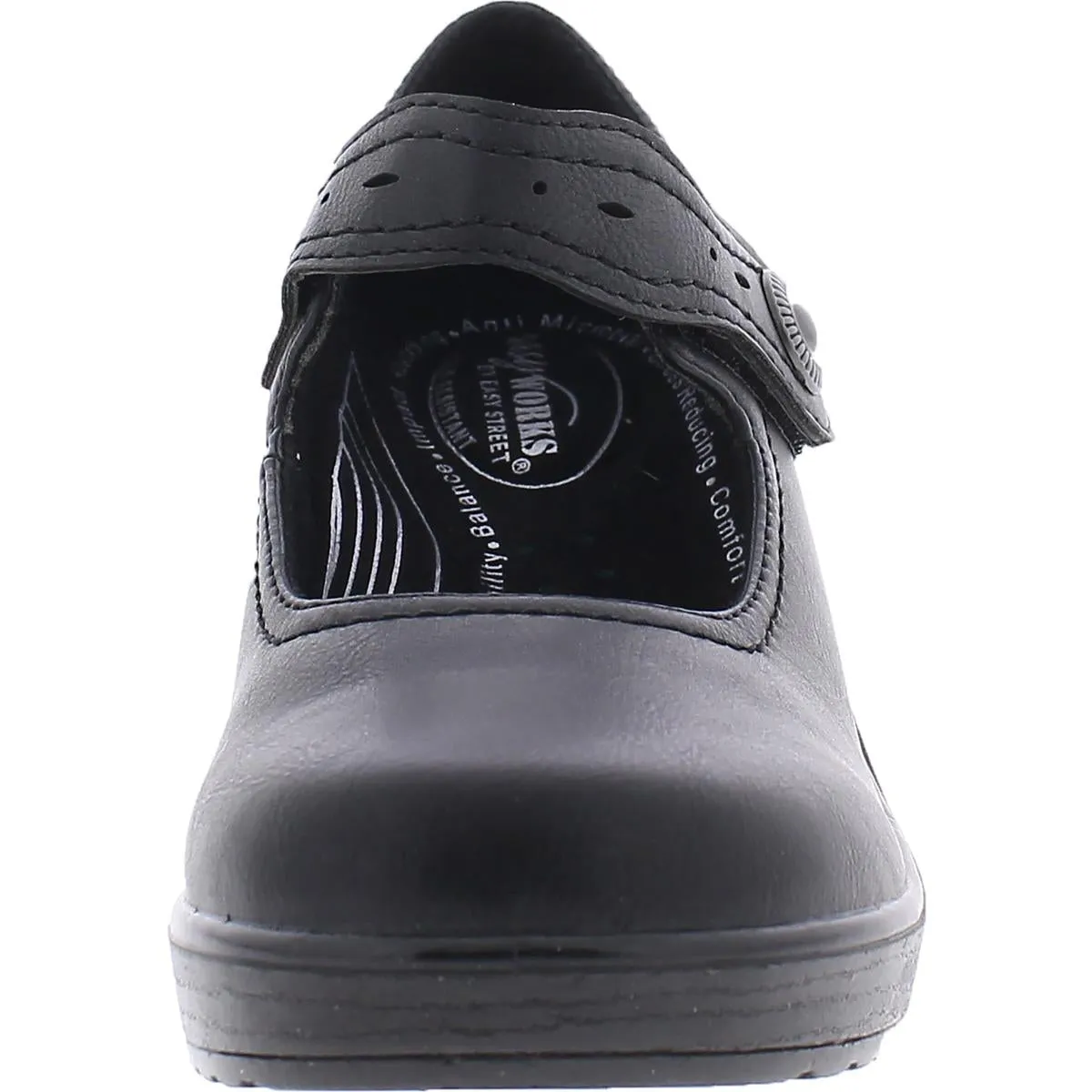 Letsee Womens Pleather Adjustable Clogs