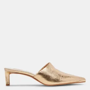 Lexy Heels Gold Distressed Leather