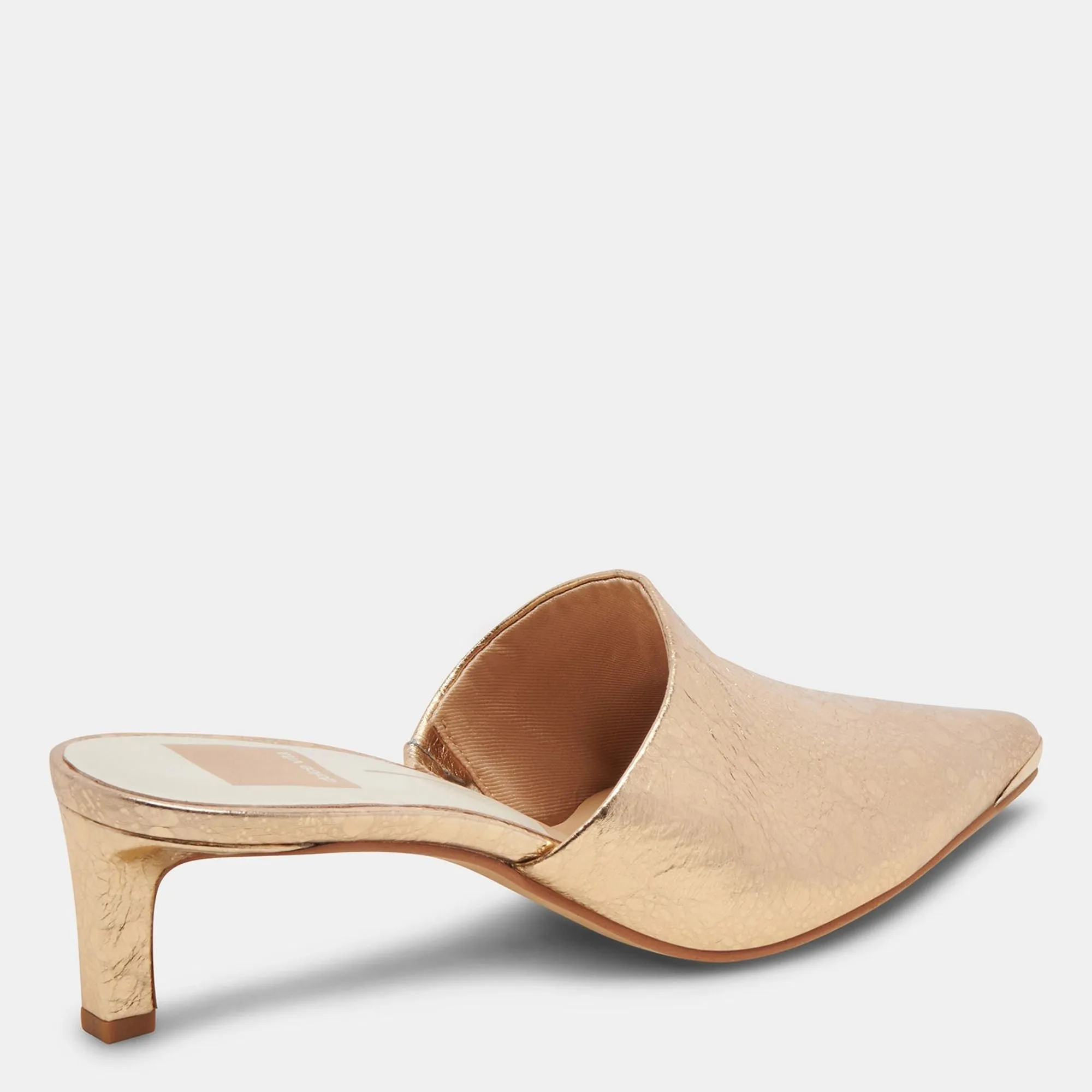 Lexy Heels Gold Distressed Leather