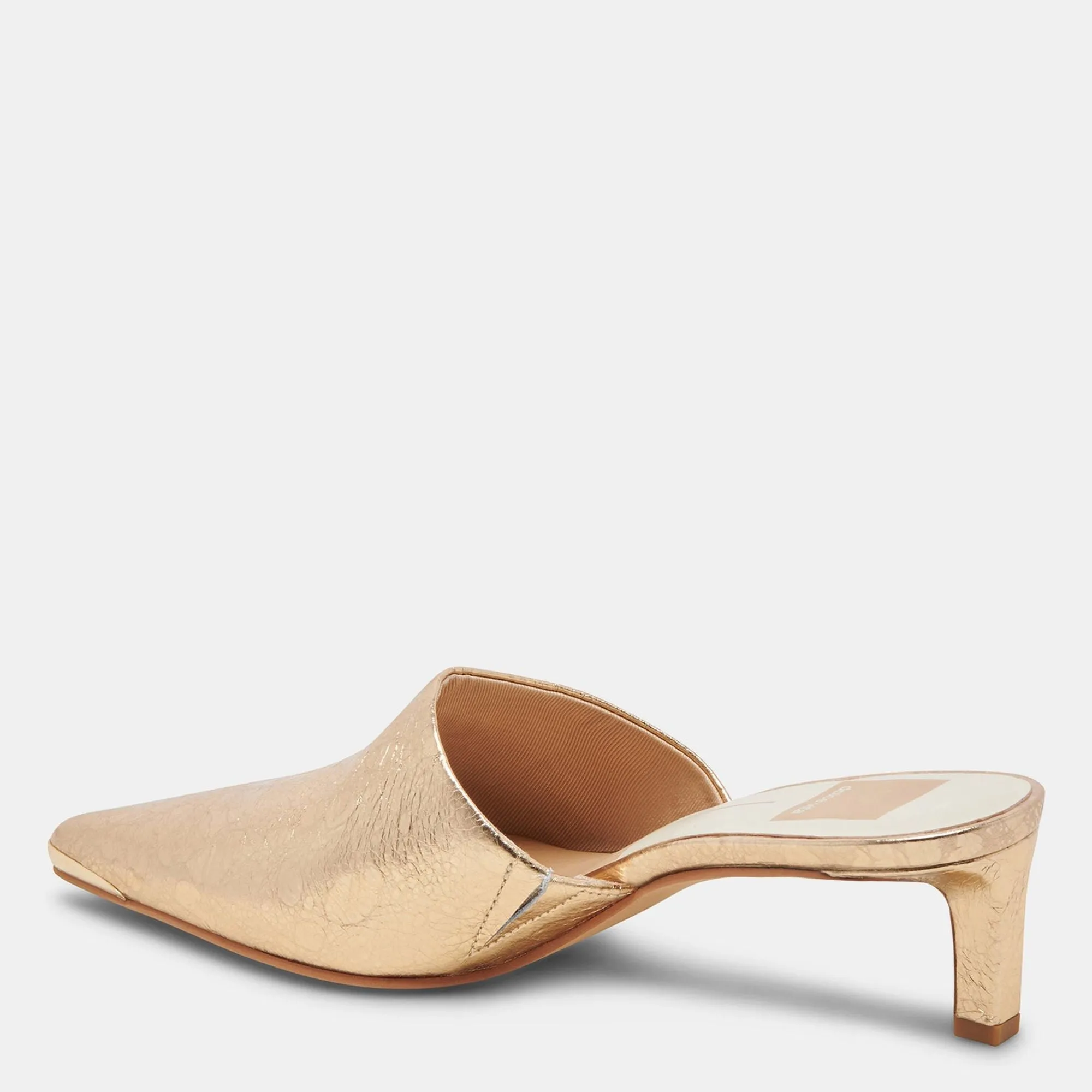 Lexy Heels Gold Distressed Leather