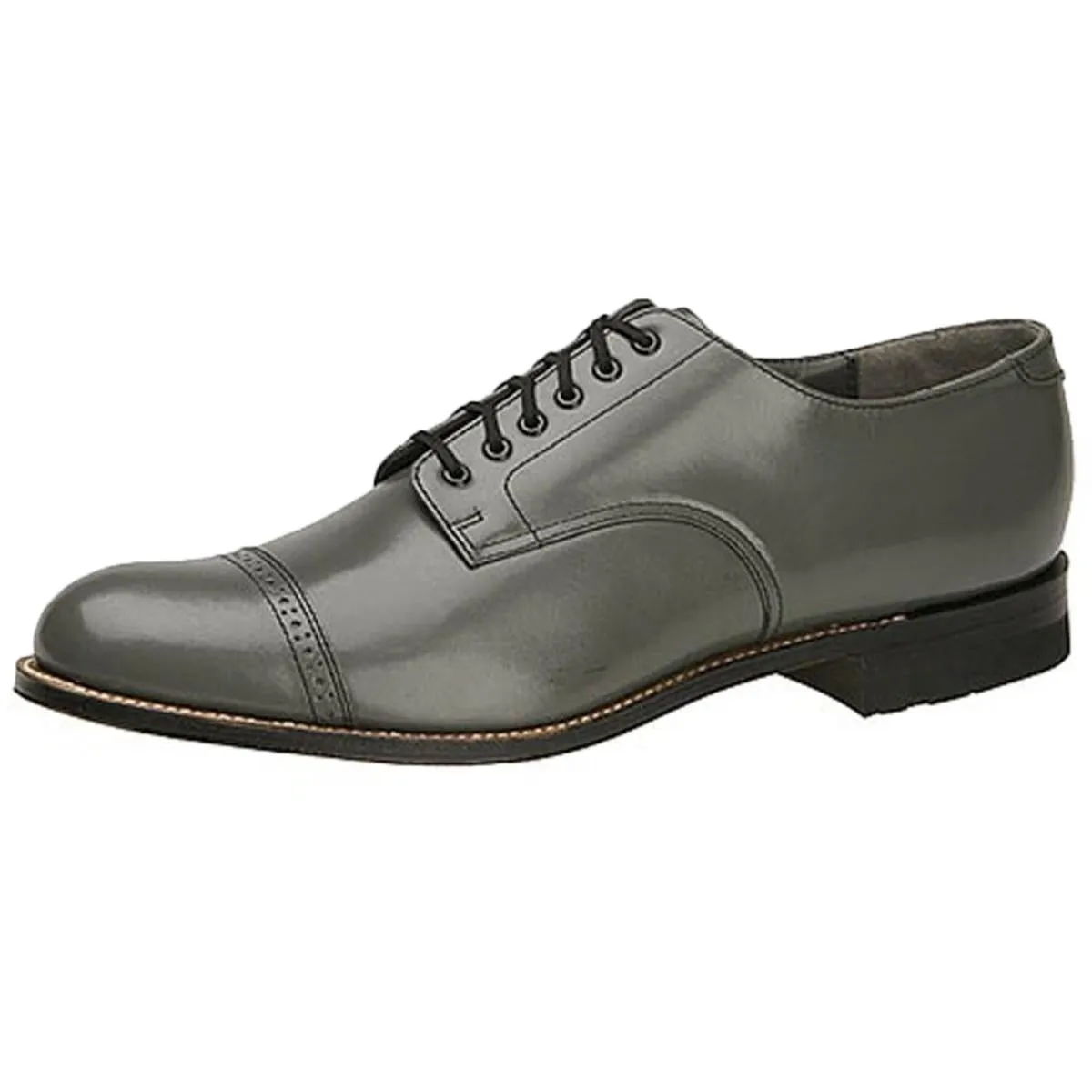 Madison Mens Leather Lace Up Cap Toe Oxfords