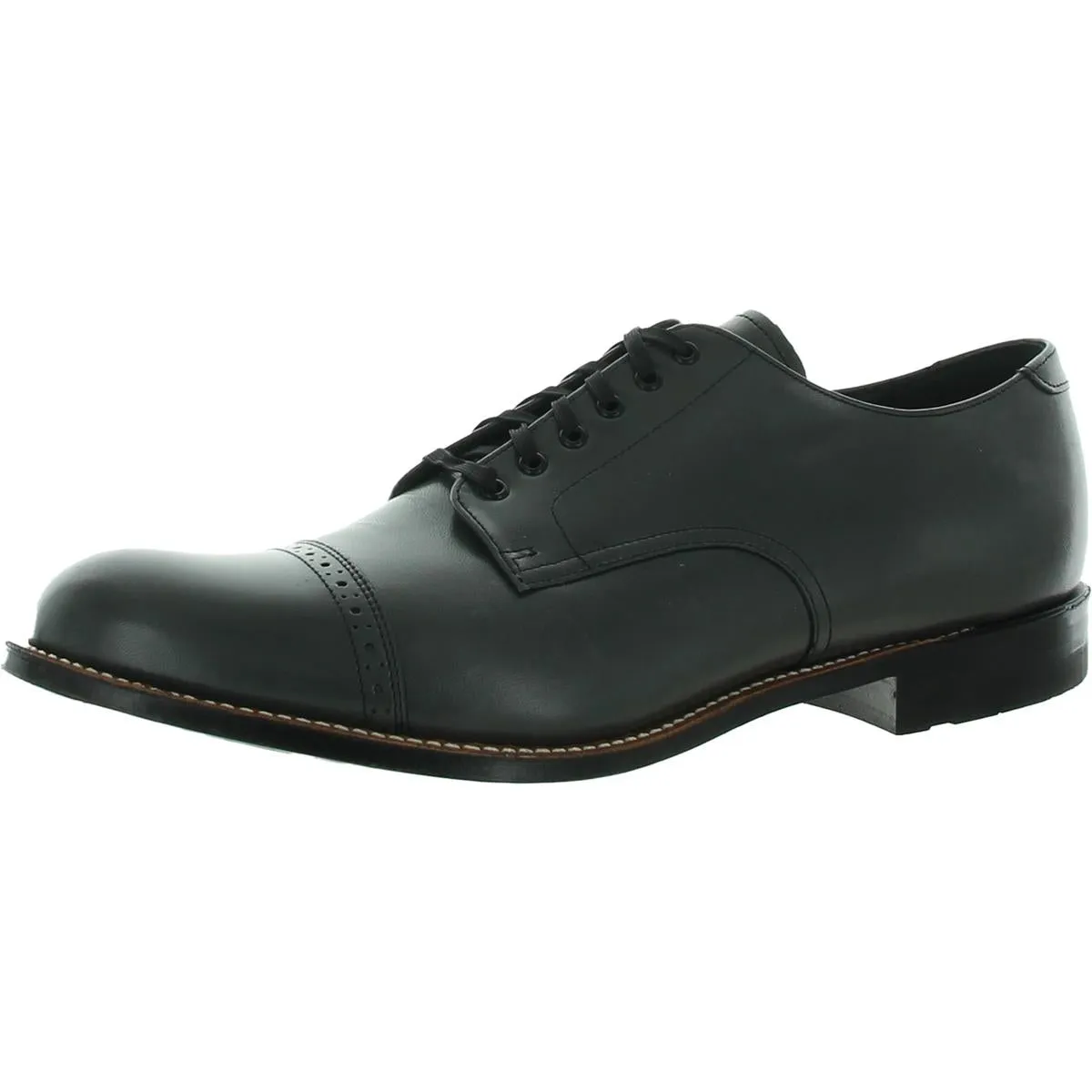 Madison Mens Leather Lace Up Cap Toe Oxfords