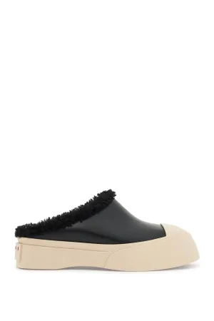 Marni Women's Pablo Leather And Shearling Clog