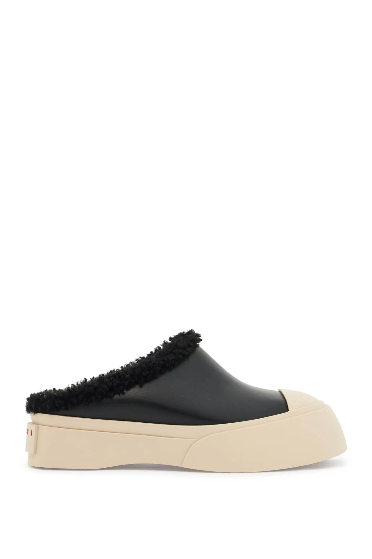 Marni Women's Pablo Leather And Shearling Clog