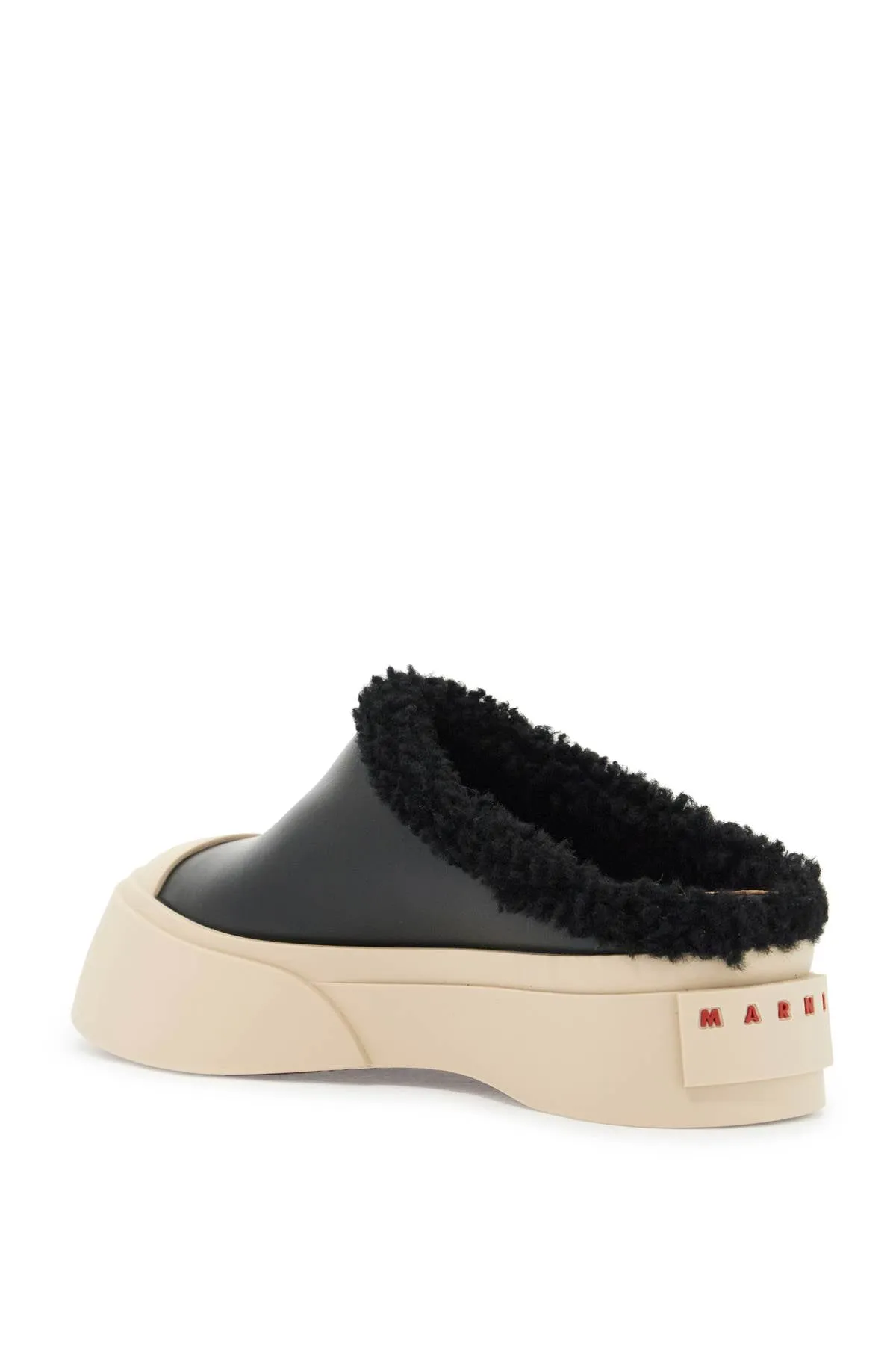 Marni Women's Pablo Leather And Shearling Clog
