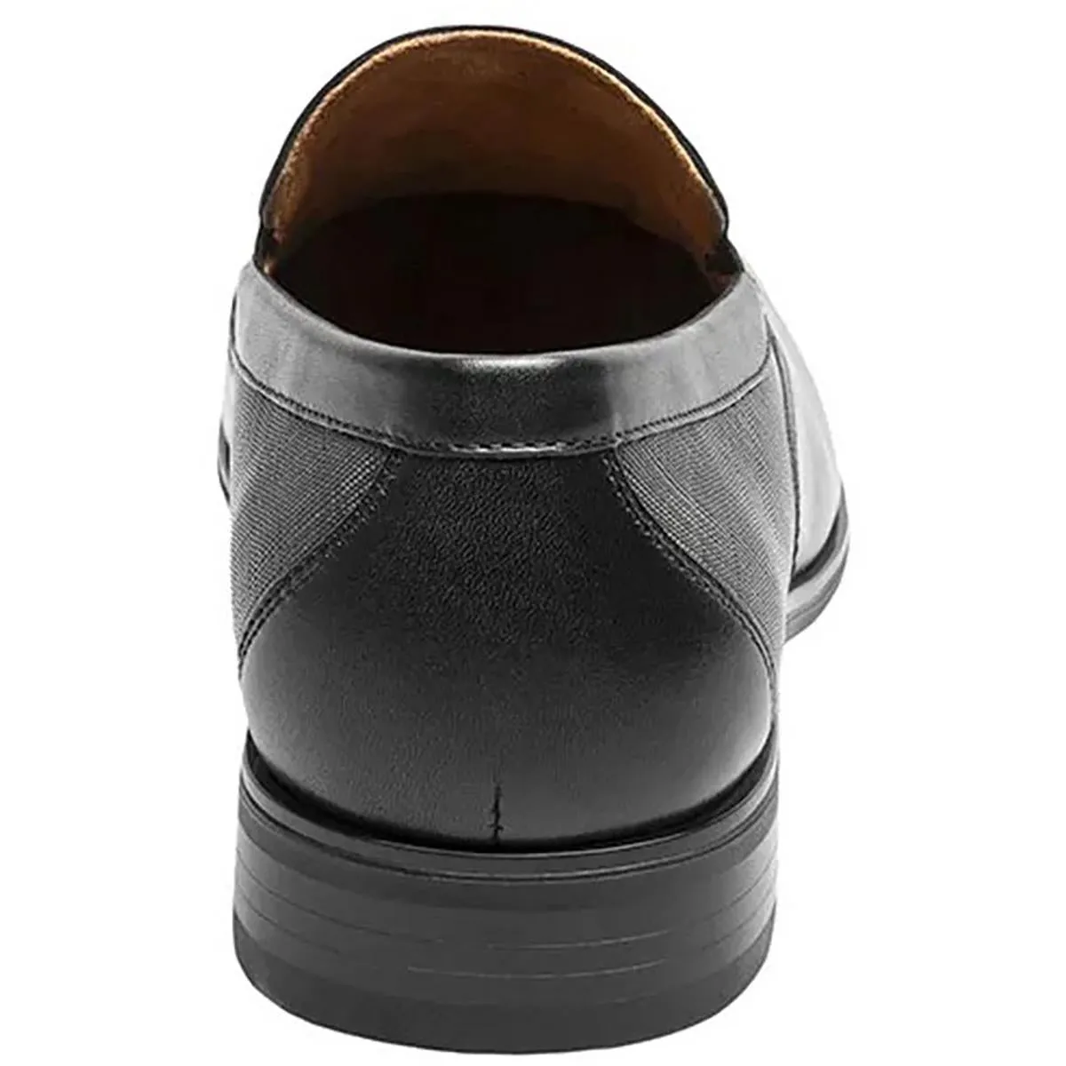Mens Block Heel Leather Loafers
