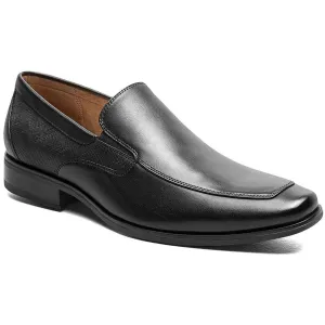 Mens Block Heel Leather Loafers