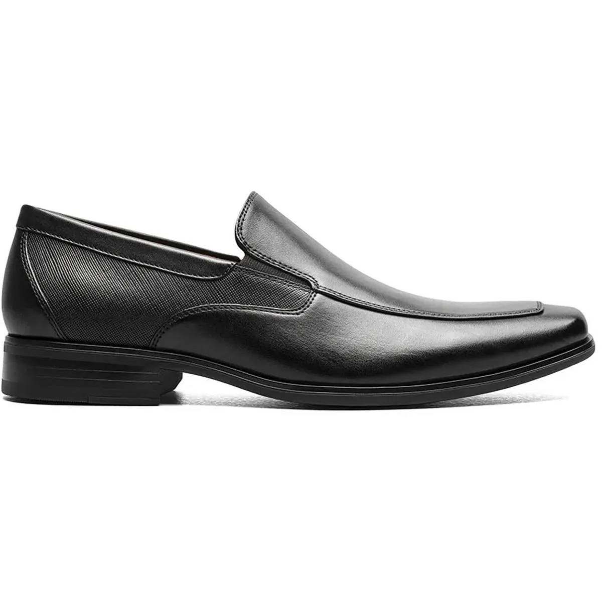 Mens Block Heel Leather Loafers