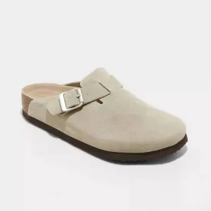 Men's Clog Mule Flats In Taupe