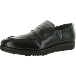 Mens Pattern Leather Loafers