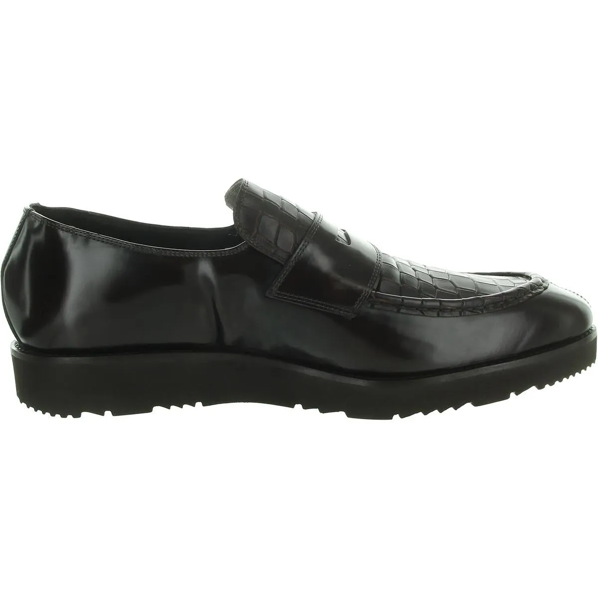Mens Pattern Leather Loafers