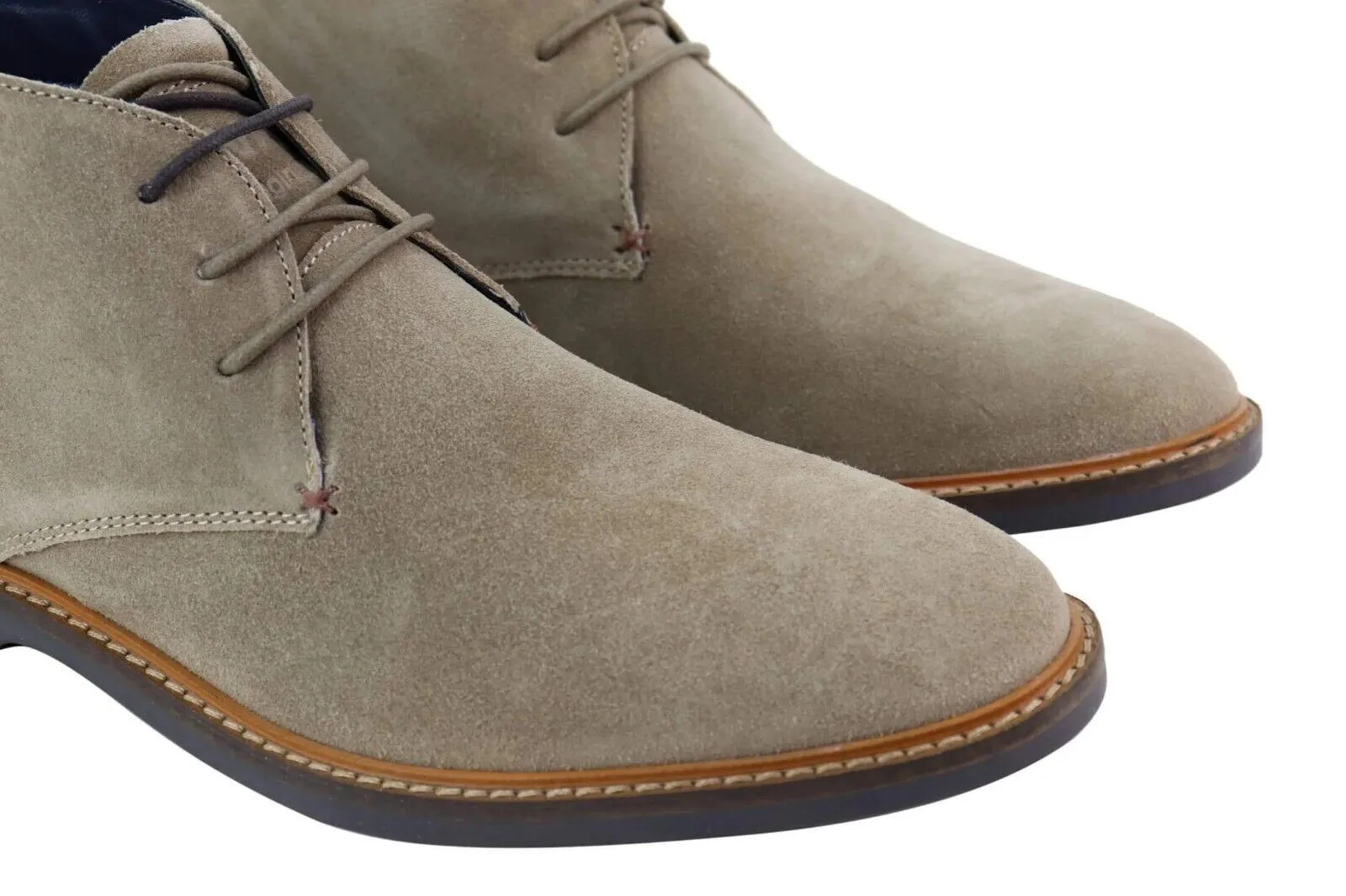 Mens Sand Suede Lace Up Chukka Boots