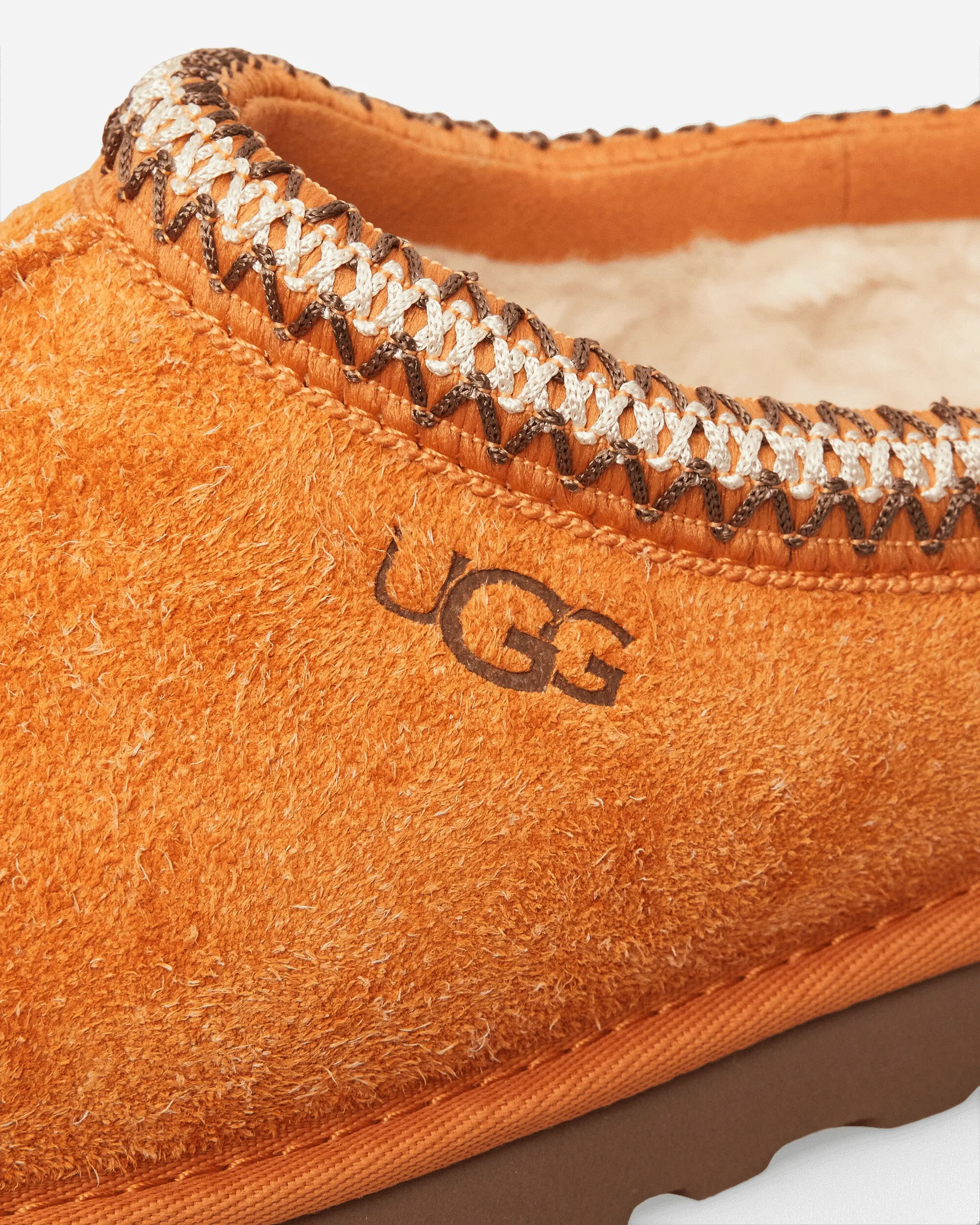Men's Shaggy Suede Tasman Clogs Dark Apricot