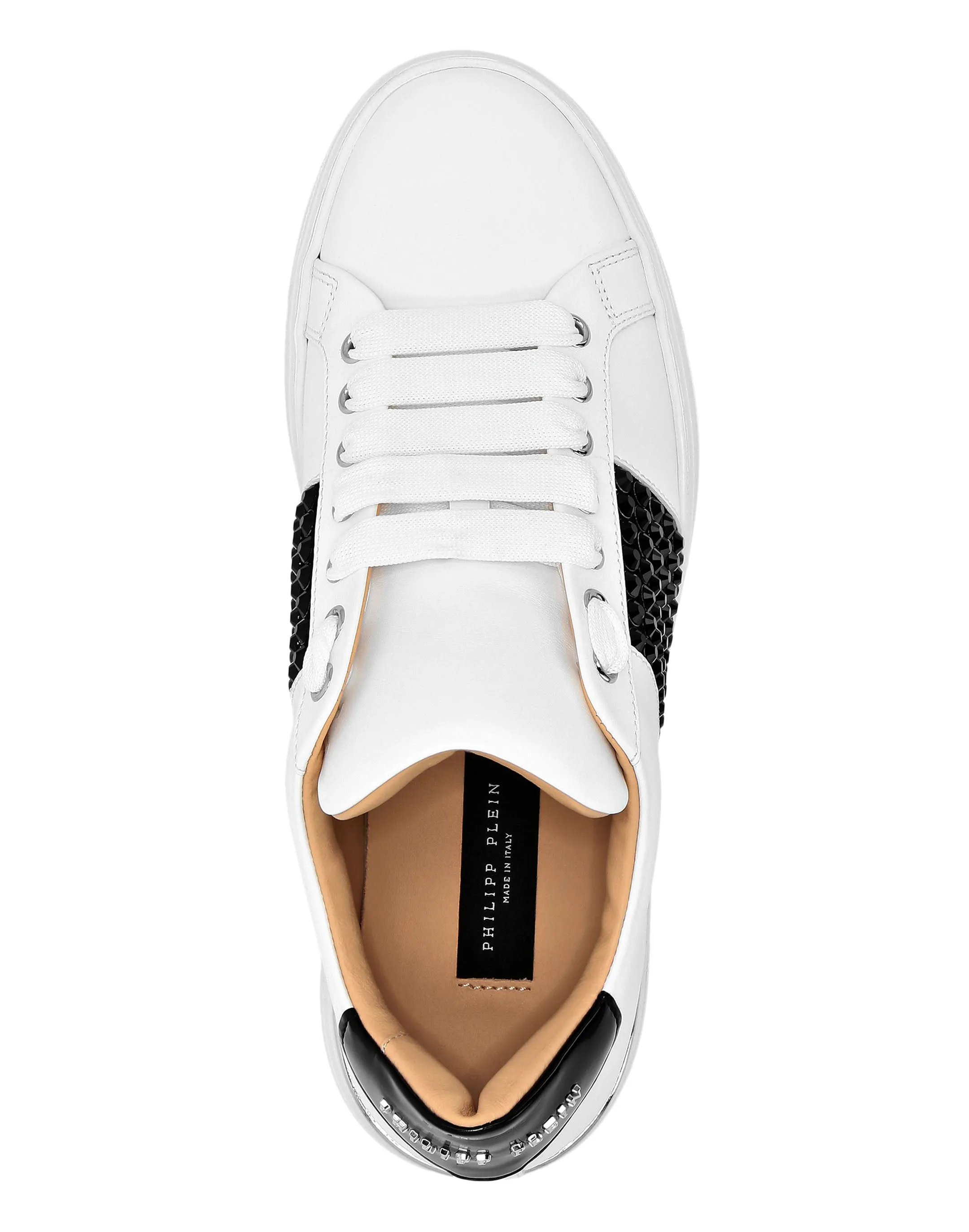 Mix Leather Lo-Top Sneakers Crystal