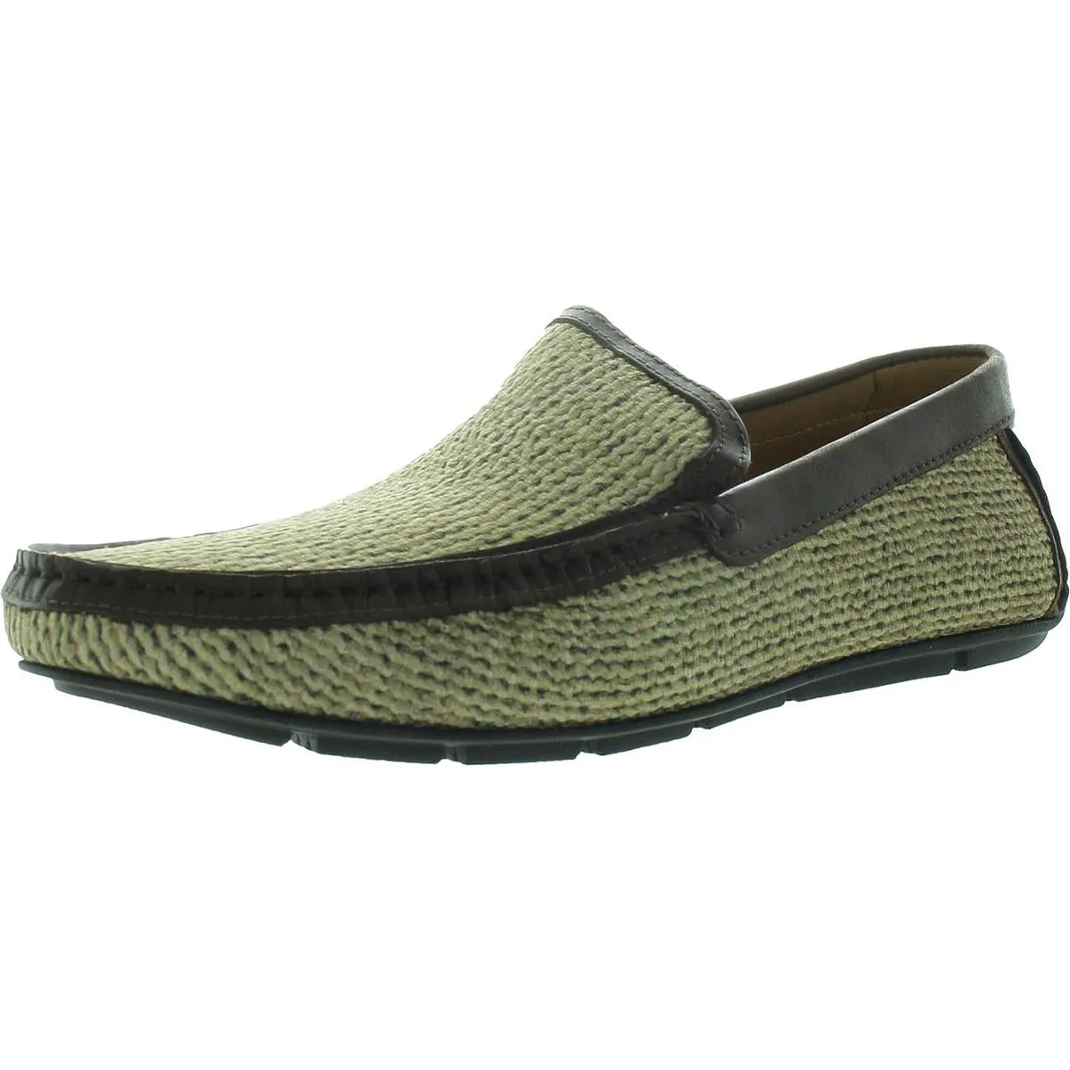 Natural Fiber Mens Contrast Trim Woven Loafers