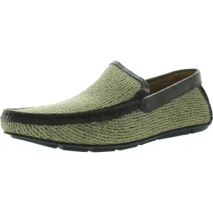 Natural Fiber Mens Contrast Trim Woven Loafers