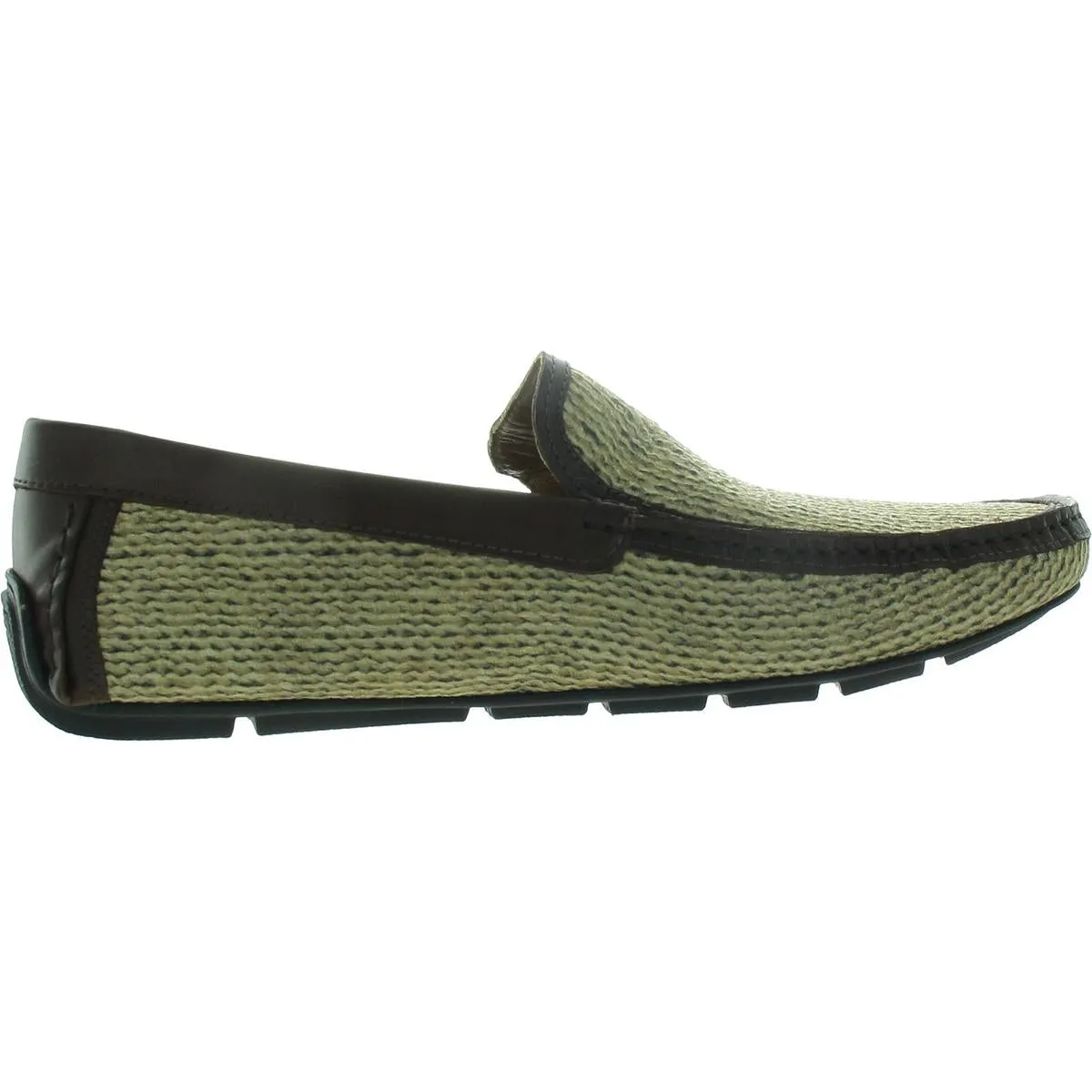 Natural Fiber Mens Contrast Trim Woven Loafers