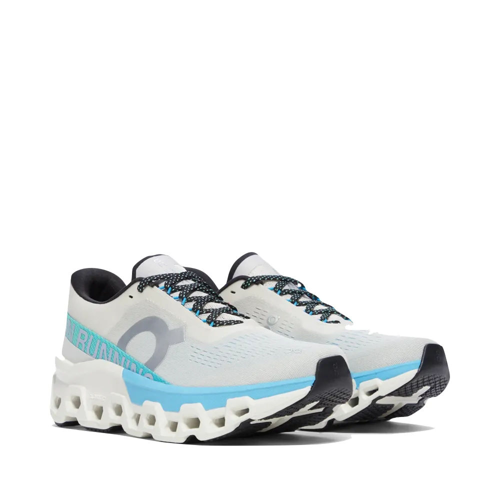 On Women's Cloudmonster 2 Sneaker in Cream/Horizon Blue