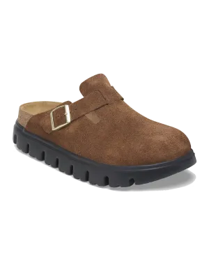 Papillio Boston Chunky Suede Leather Sandals in Dark Tea & Black