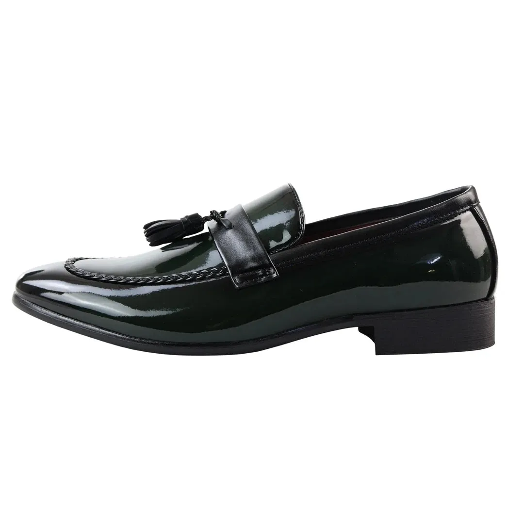 Patent Tassel Slip On Loafers