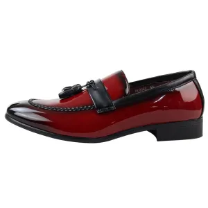 Patent Tassel Slip On Loafers