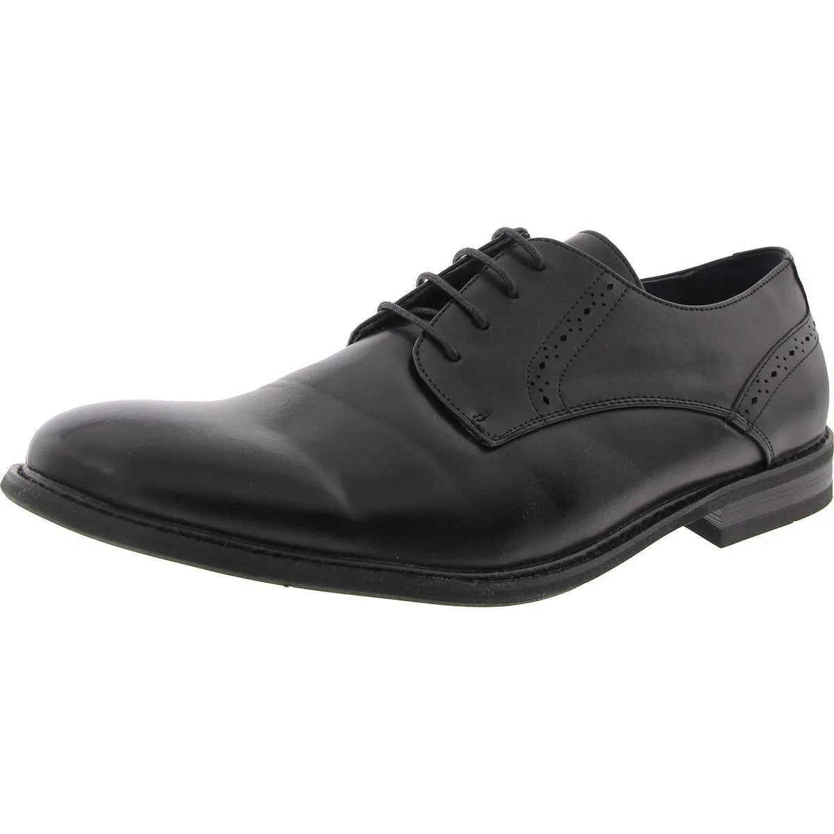 Prince-16 Mens Faux Leather Perforated Derby Shoes