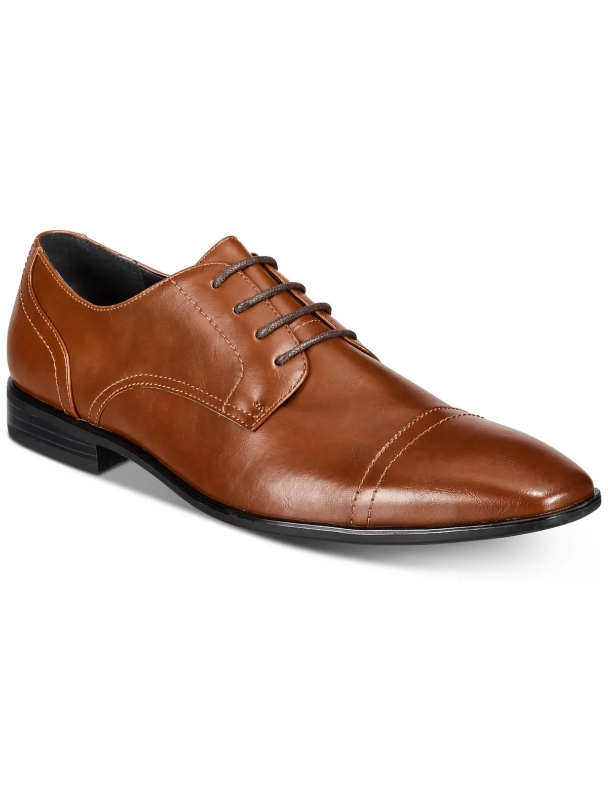 Quincy Mens Faux Leather Toe-Cap Loafers