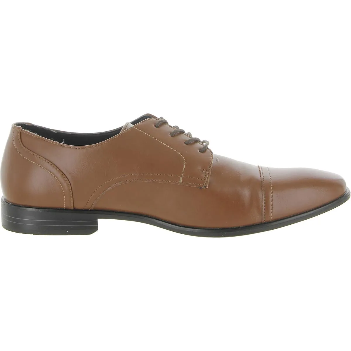 Quincy Mens Faux Leather Toe-Cap Loafers