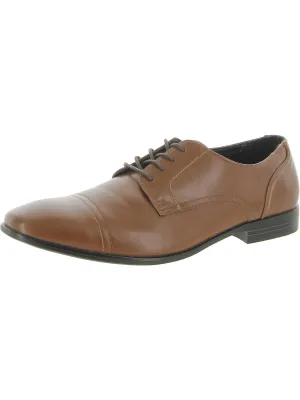 Quincy Mens Faux Leather Toe-Cap Loafers