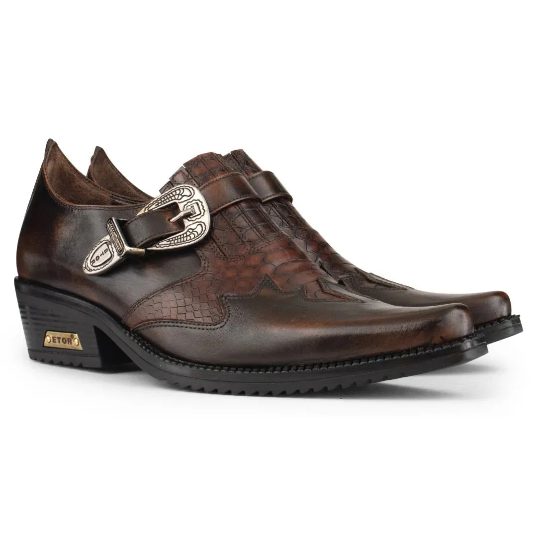 Real Leather Snake Western Cowboy Shoes