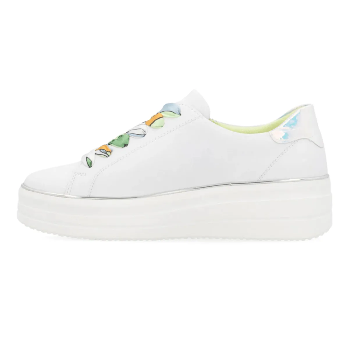 Rieker Women's Julika D1C06-80 White/Silver-Multi