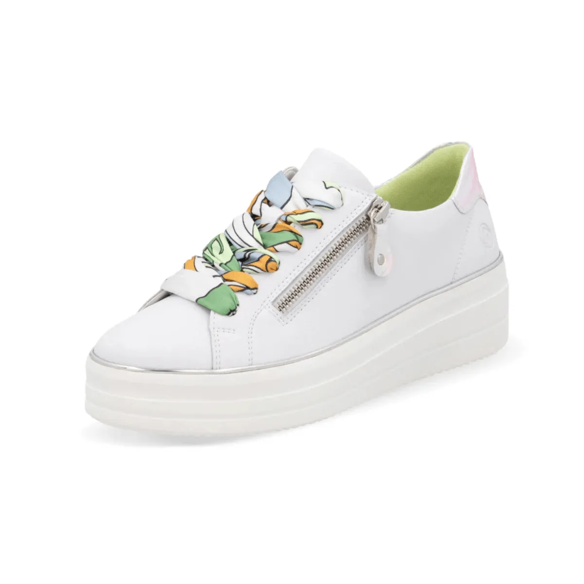 Rieker Women's Julika D1C06-80 White/Silver-Multi