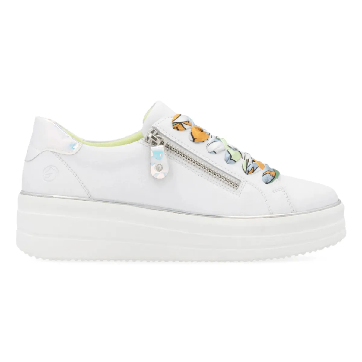 Rieker Women's Julika D1C06-80 White/Silver-Multi