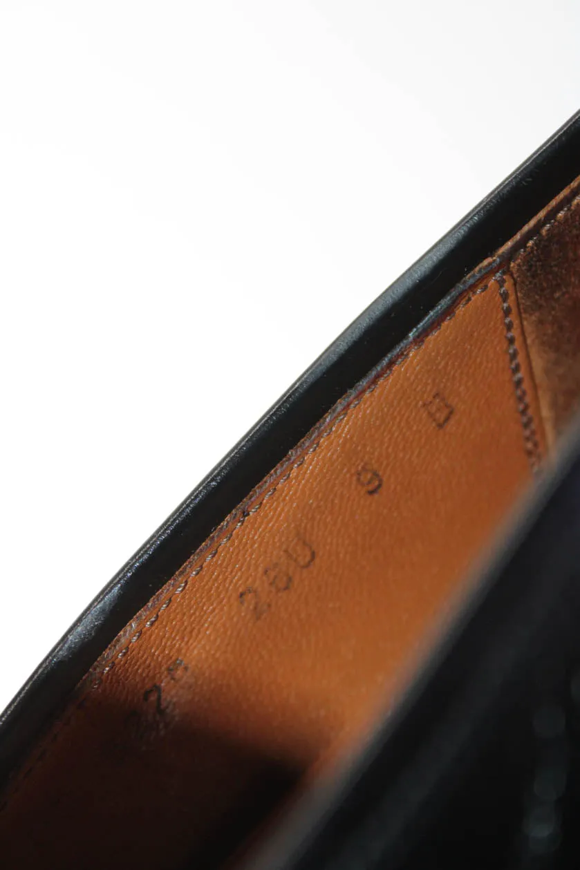 Salvatore Ferragamo Mens Patent Leather Slide On Dress Loafers Black