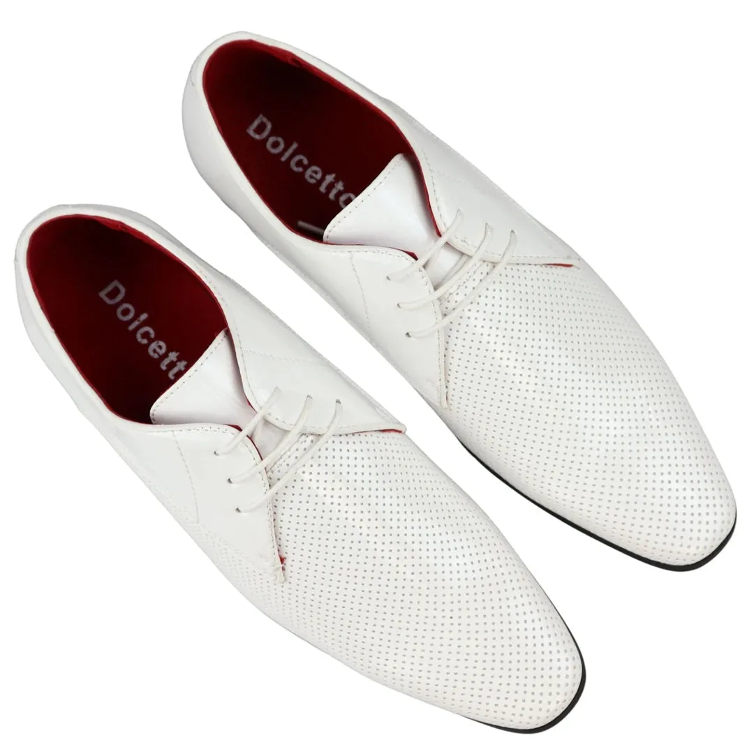 Shiny Shoes Smart Formal Perforated Pointed Laced