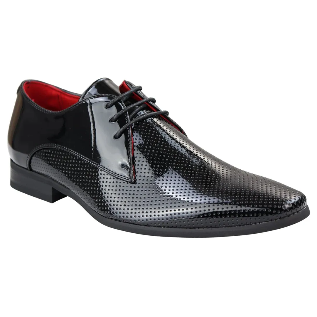 Shiny Shoes Smart Formal Perforated Pointed Laced