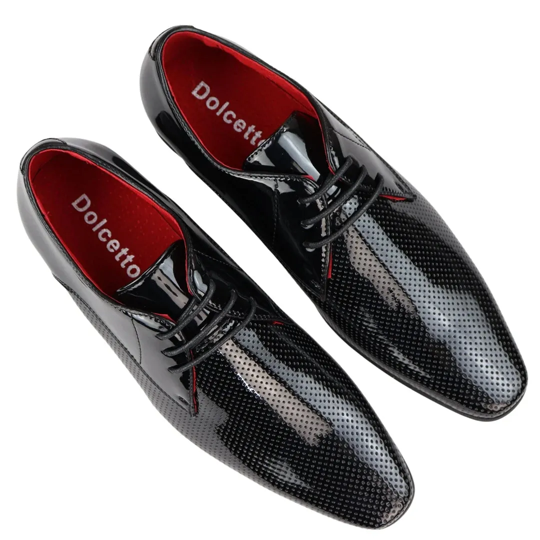 Shiny Shoes Smart Formal Perforated Pointed Laced