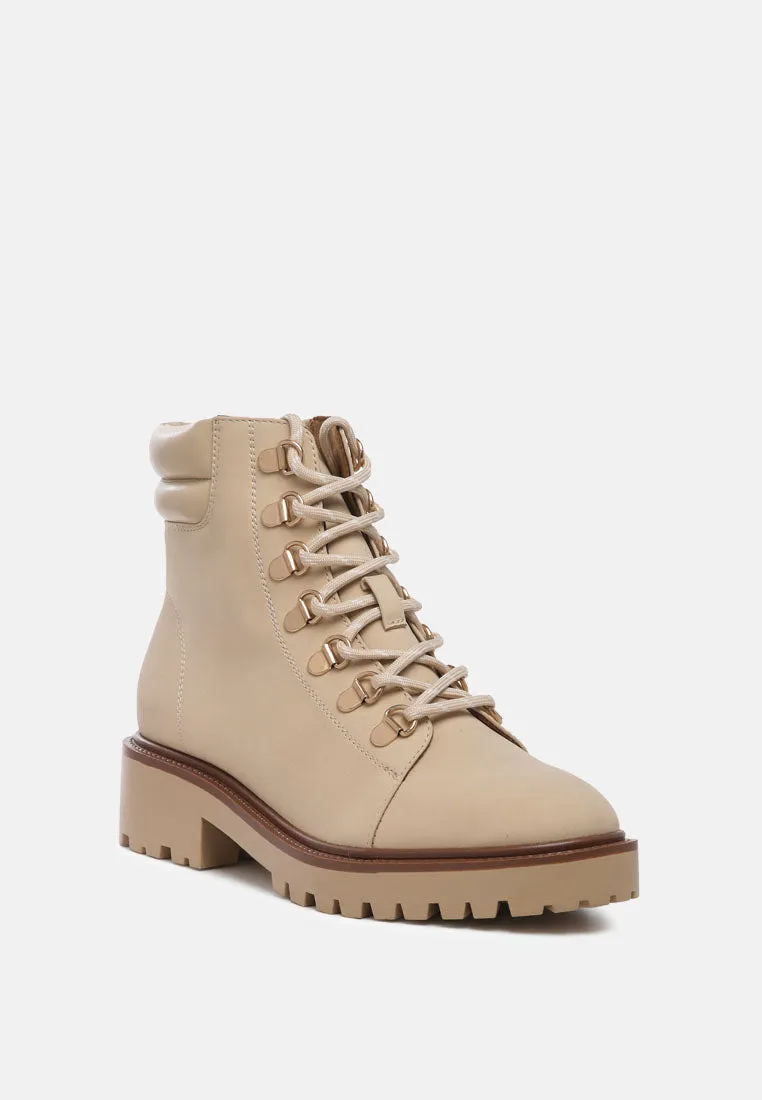 shirly soft leather lace-up boots
