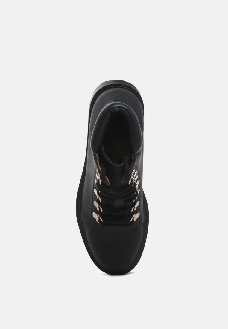 shirly soft leather lace-up boots