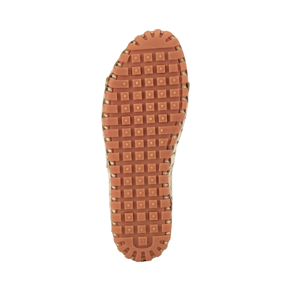 Spring Step Women's Flowerflow Slip On Flat in Beige