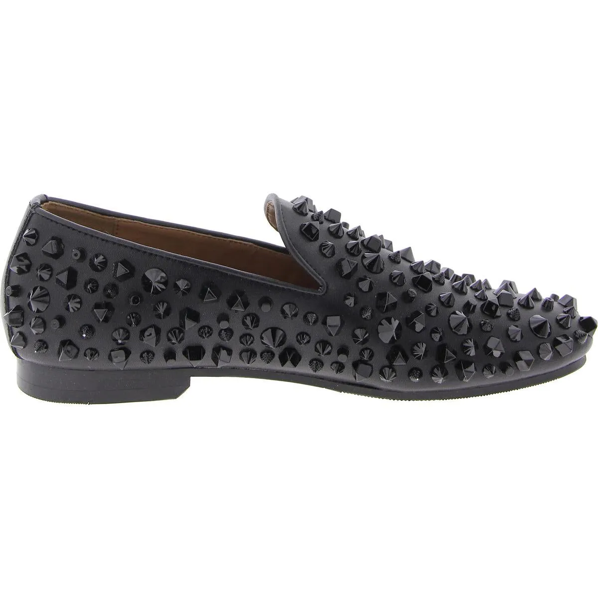 Stefanoo Mens Leather Studded Loafers