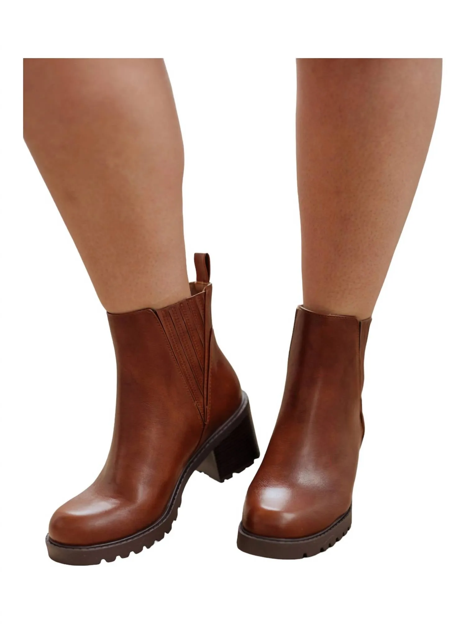 Stomp It Out Lug Sole Bootie In Brown