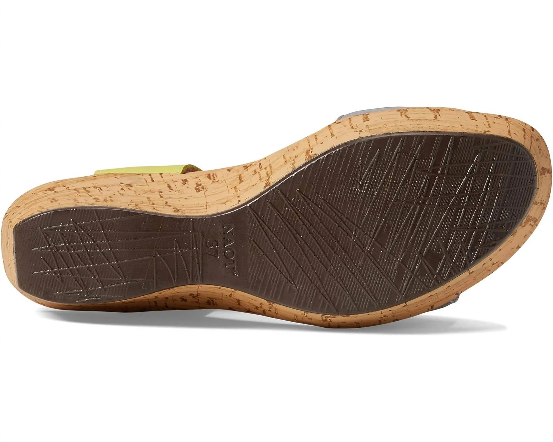Summer Platform Wedge In Smoke Gray Nubuck/soft Lime Leather