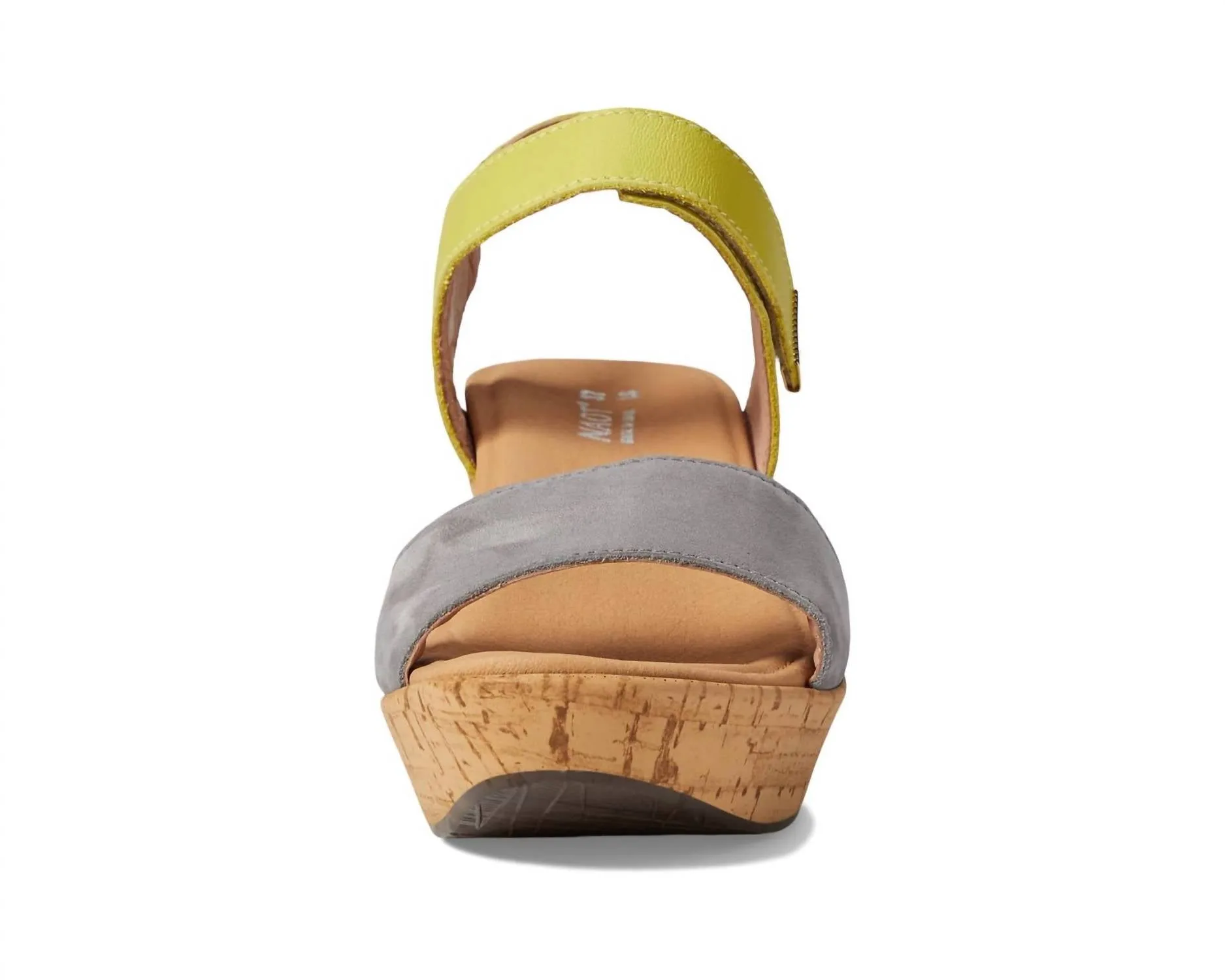 Summer Platform Wedge In Smoke Gray Nubuck/soft Lime Leather