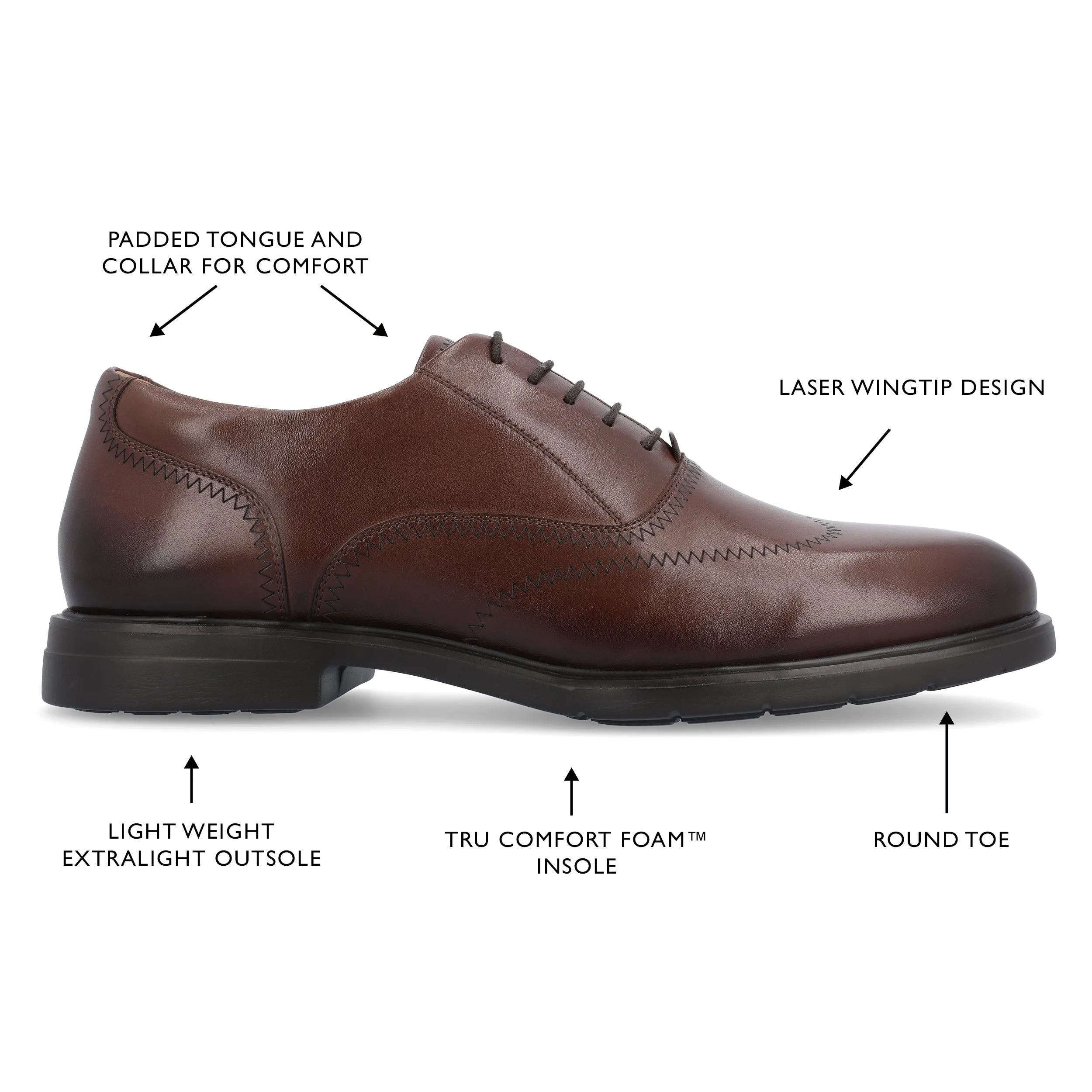 Thomas & Vine Hughes Wide Width Wingtip Oxford