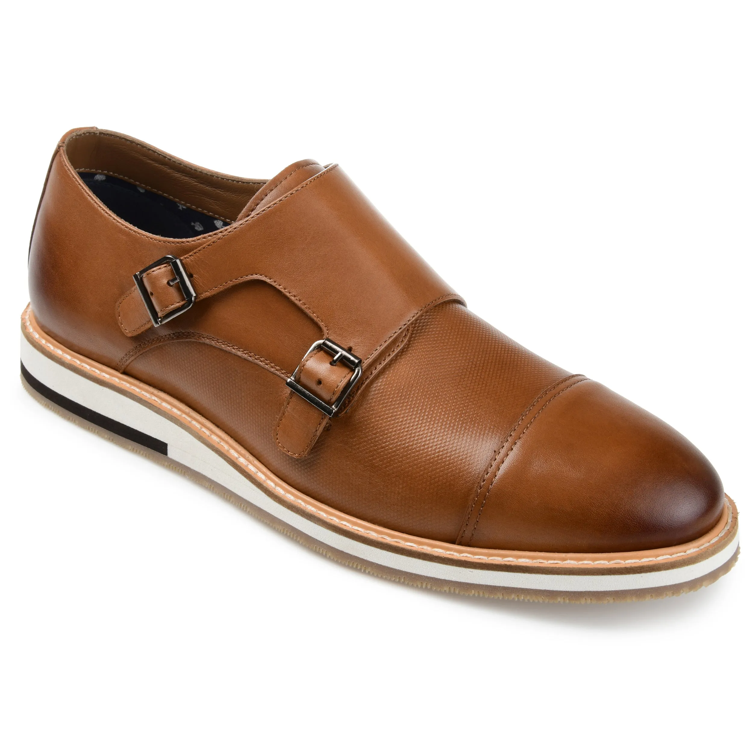Thomas & Vine Thatcher Cap Toe Monk Strap Dress Shoe