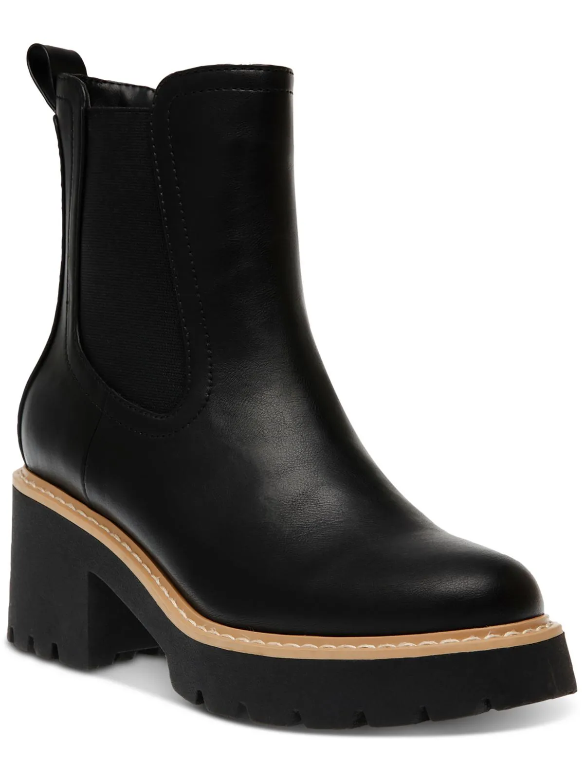 TOBIAS Womens Soft Leather Block Heel Booties