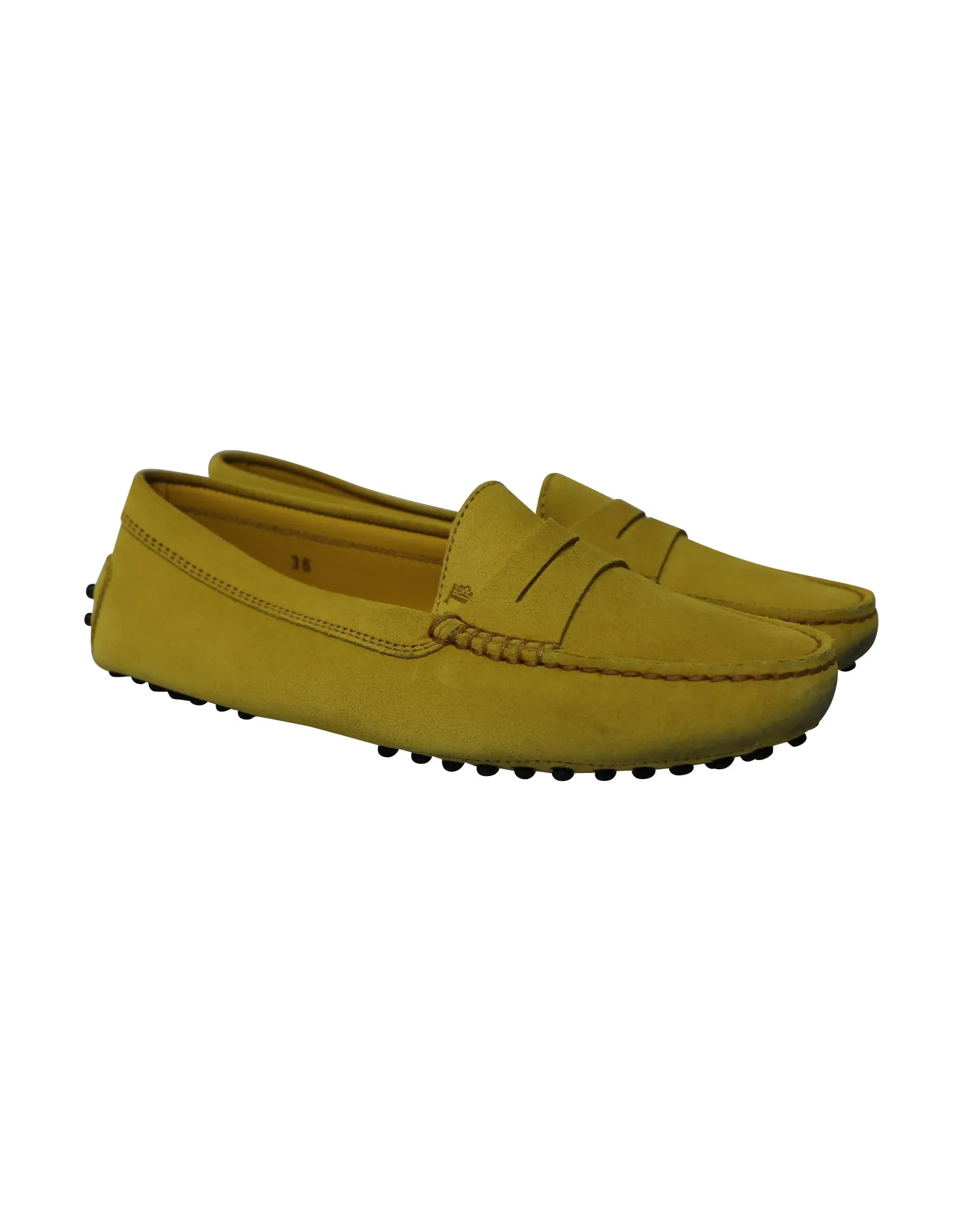 Tod's City Gommino Driving Shoes in Yellow Suede