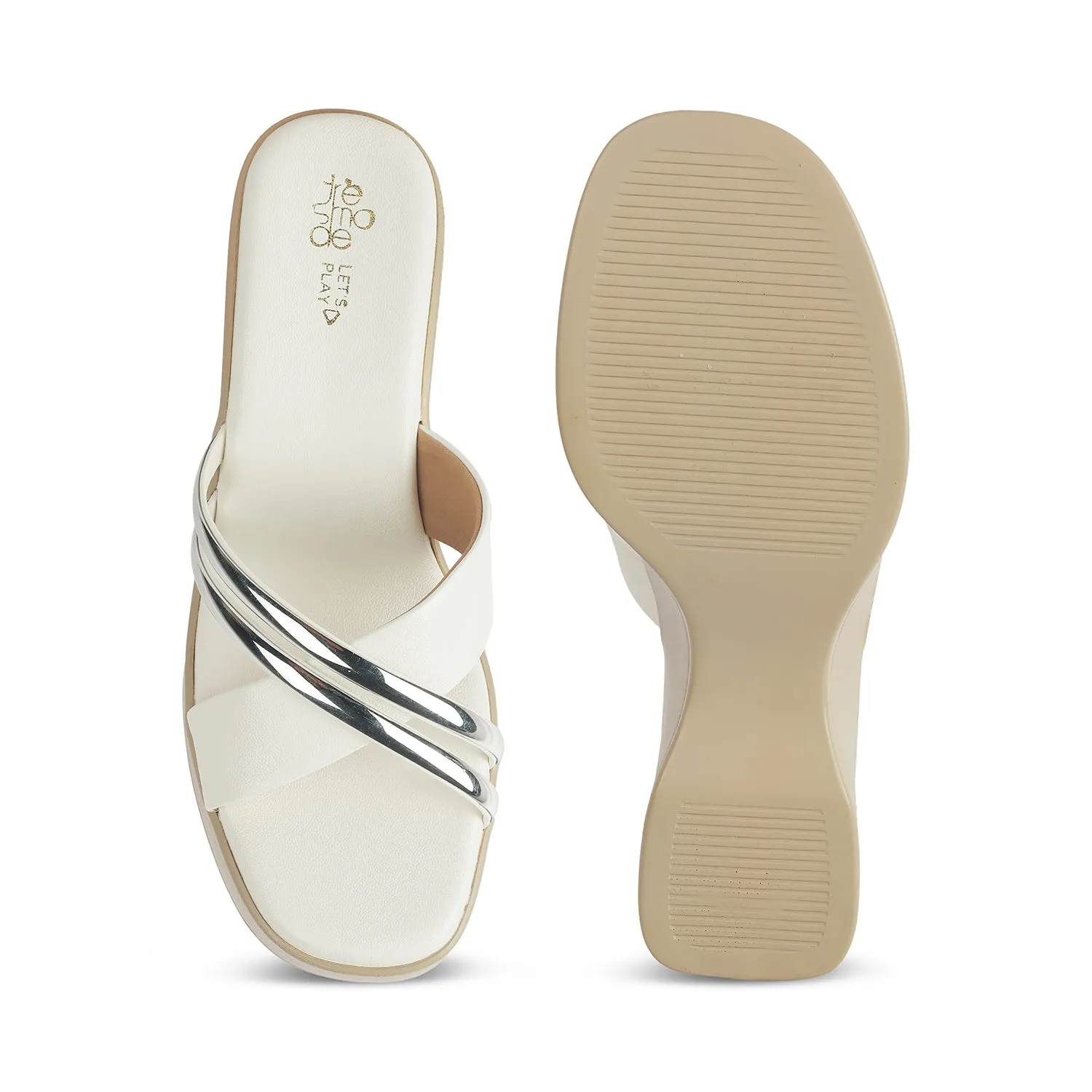 Tresmode Coglam White Women's Dress Wedge Sandals